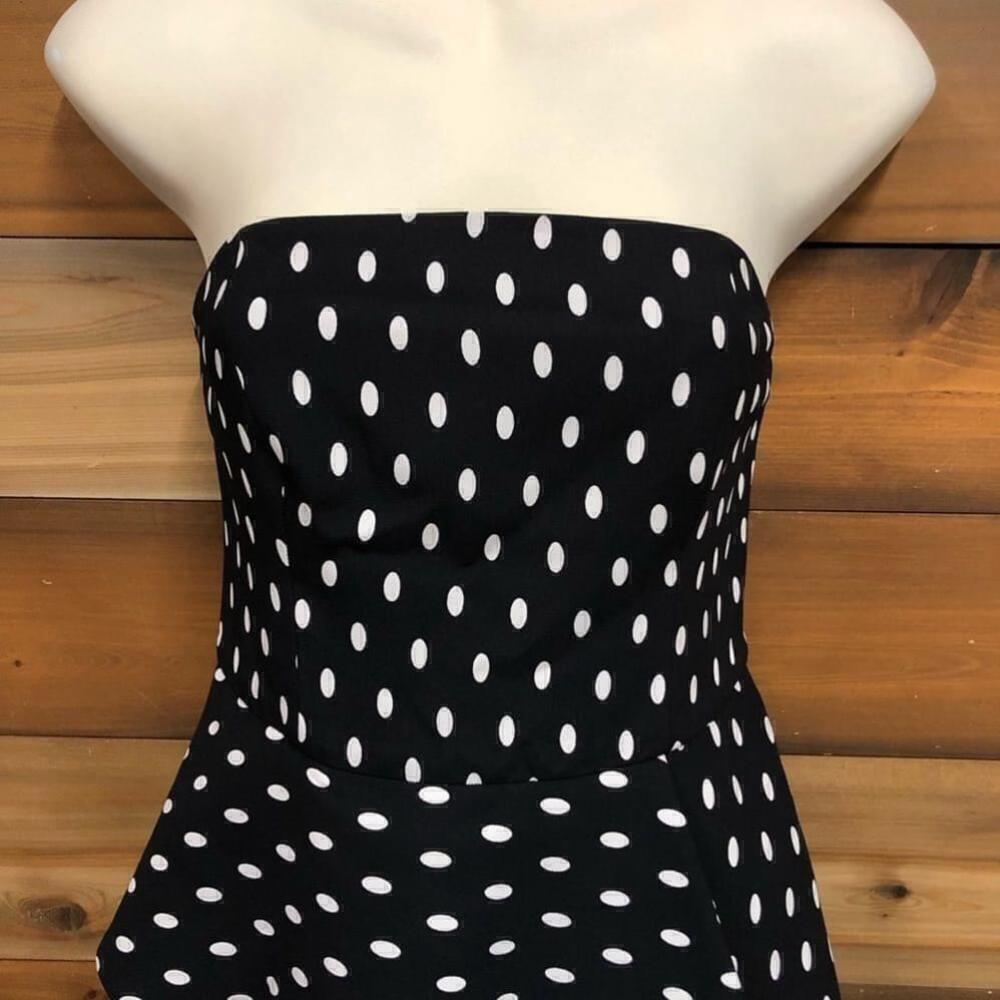 KEEPSAKE Soul Fire Mini Dress Size Small polka dot, black and white, strapless - Picture 7 of 15